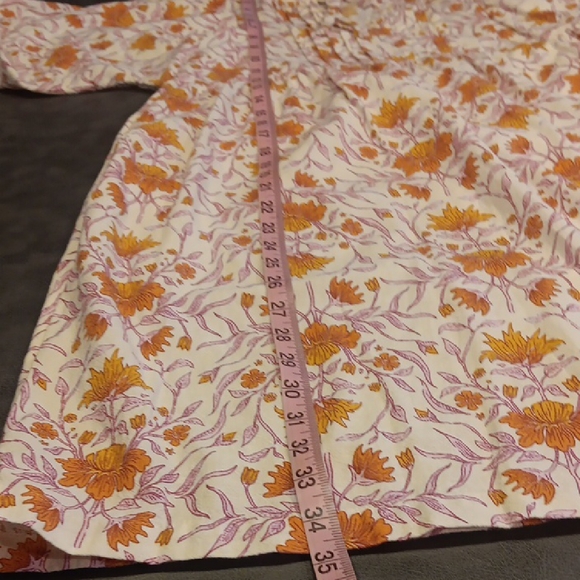 Universal Thread Babydoll Pink and Orange Floral Knee Length Dress - Picture 13 of 14